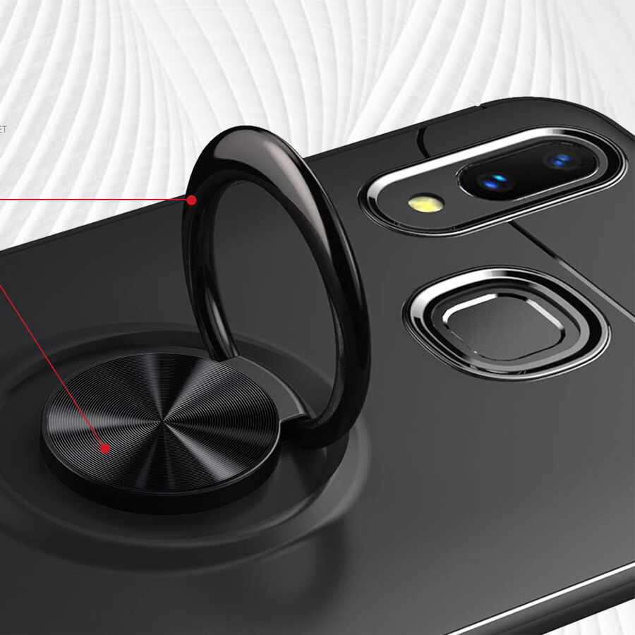 Xiaomi Mi Max 3 Kılıf Zore Ravel Silikon Kapak Siyah-Kırmızı