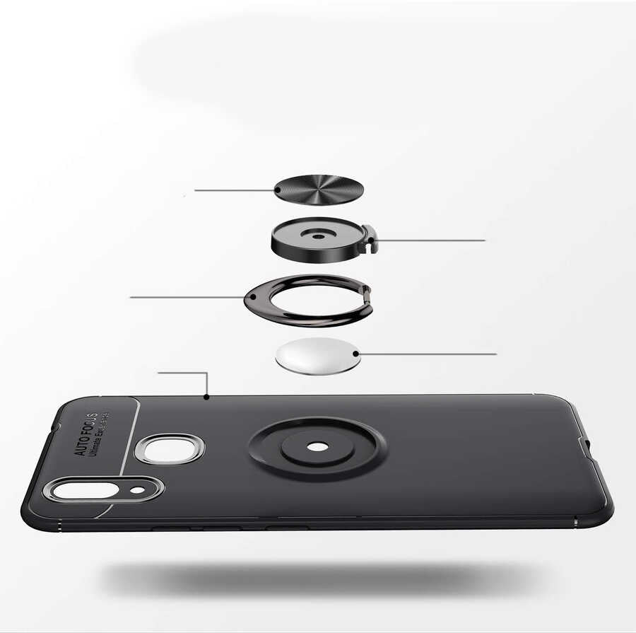 Xiaomi Mi Max 3 Kılıf Zore Ravel Silikon Kapak Siyah-Mavi