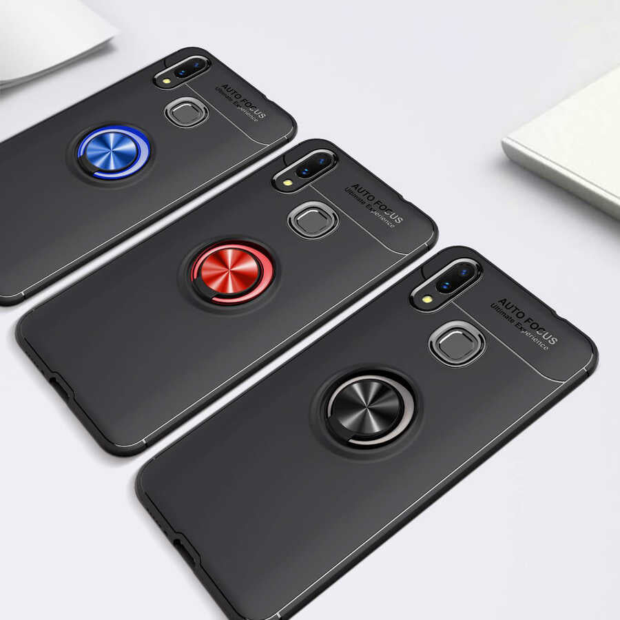 Xiaomi Mi Max 3 Kılıf Zore Ravel Silikon Kapak Siyah-Kırmızı