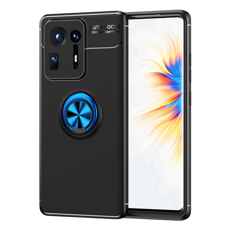 Xiaomi Mi Mix 4 Kılıf Zore Ravel Silikon Kapak Siyah-Mavi