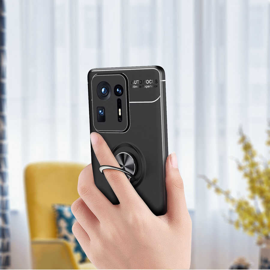 Xiaomi Mi Mix 4 Kılıf Zore Ravel Silikon Kapak Siyah-Mavi