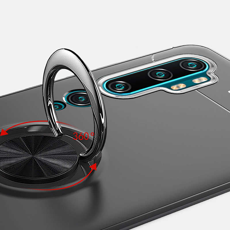 Xiaomi Mi Note 10 Kılıf Zore Ravel Silikon Kapak Siyah-Kırmızı