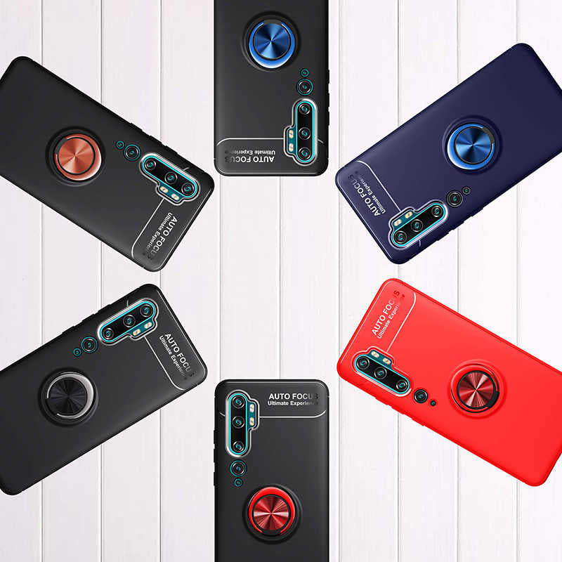 Xiaomi Mi Note 10 Kılıf Zore Ravel Silikon Kapak Siyah-Kırmızı