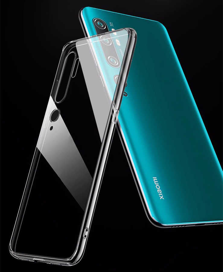 Xiaomi Mi Note 10 Kılıf Zore Süper Silikon Kapak Renksiz