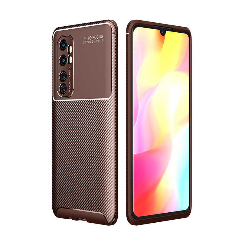 Xiaomi Mi Note 10 Lite Kılıf Zore Negro Silikon Kapak Kahverengi
