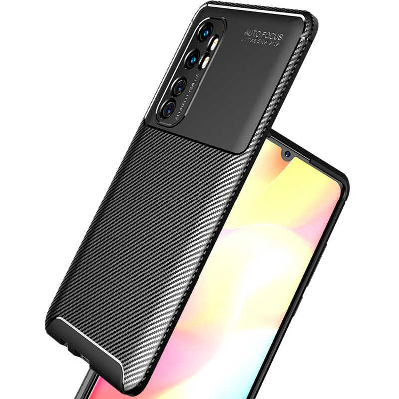 Xiaomi Mi Note 10 Lite Kılıf Zore Negro Silikon Kapak Kahverengi
