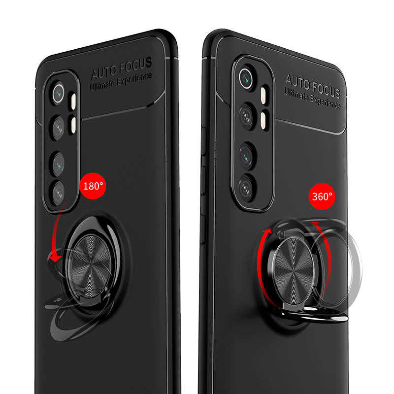Xiaomi Mi Note 10 Lite Kılıf Zore Ravel Silikon Kapak Siyah-Kırmızı
