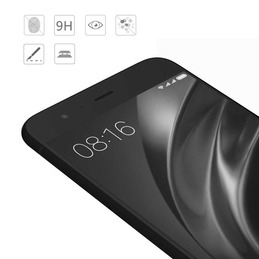 Xiaomi Mi Note 3 Davin 5D Cam Ekran Koruyucu Siyah