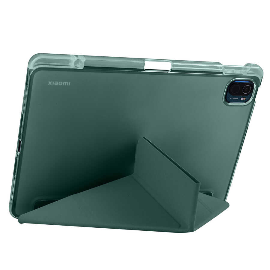 Xiaomi Mi Pad 5 Kılıf Zore Tri Folding Kalem Bölmeli Standlı Kılıf Kırmızı