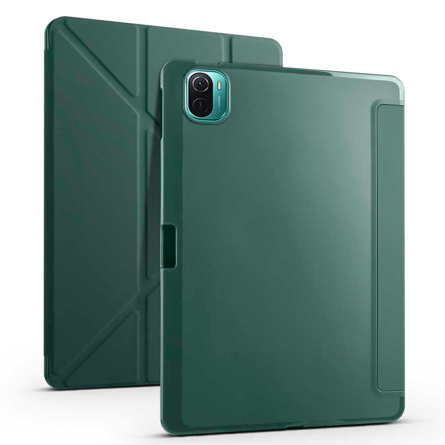 Xiaomi Mi Pad 5 Kılıf Zore Tri Folding Kalem Bölmeli Standlı Kılıf Kırmızı