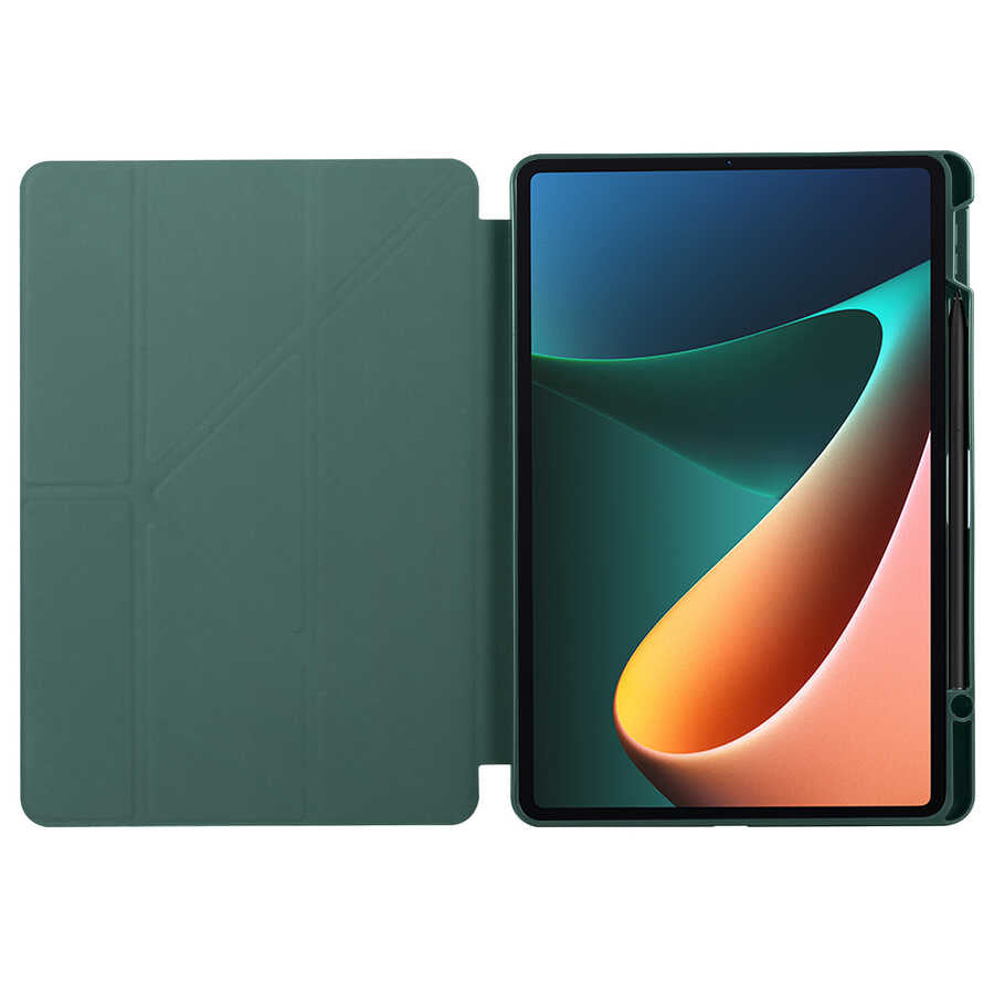 Xiaomi Mi Pad 5 Kılıf Zore Tri Folding Kalem Bölmeli Standlı Kılıf Kırmızı