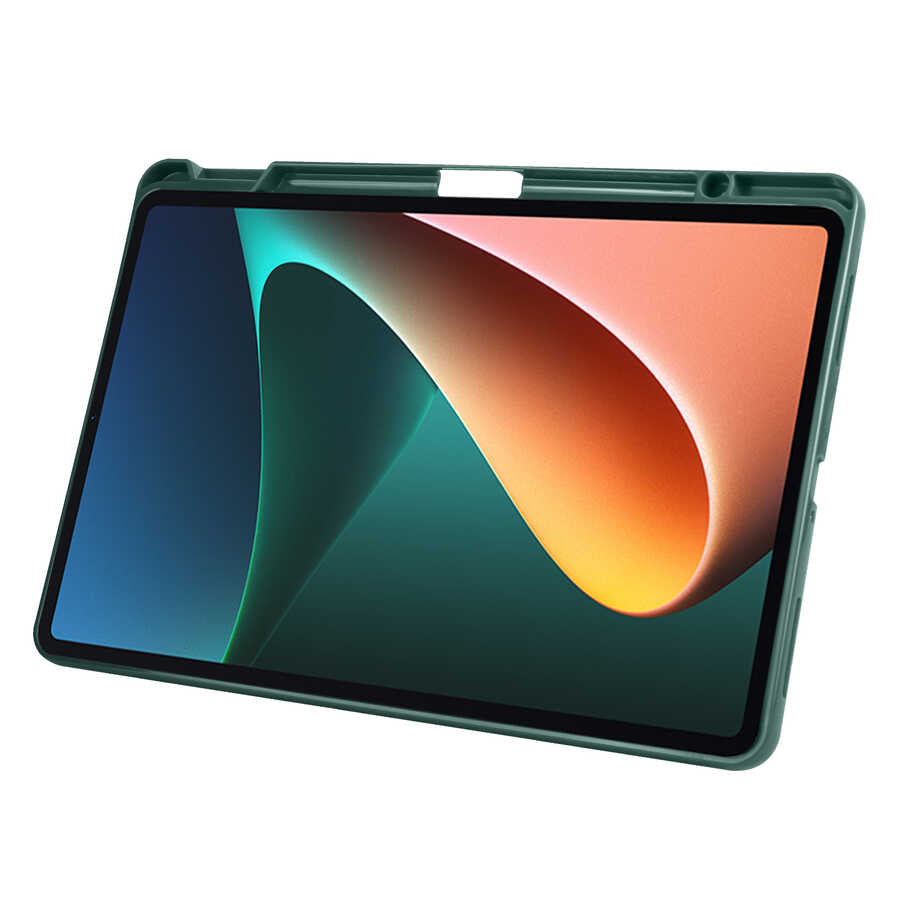 Xiaomi Mi Pad 5 Kılıf Zore Tri Folding Kalem Bölmeli Standlı Kılıf Kırmızı