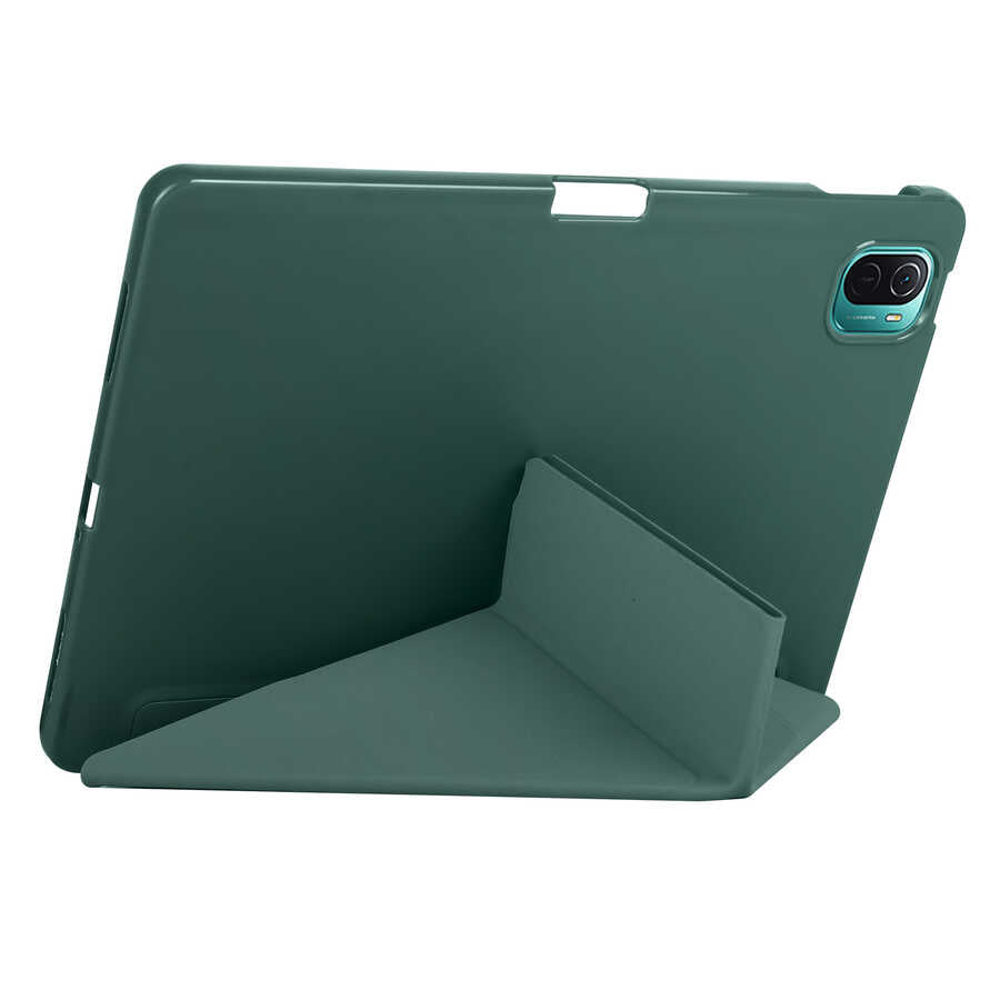 Xiaomi Mi Pad 5 Kılıf Zore Tri Folding Kalem Bölmeli Standlı Kılıf Kırmızı