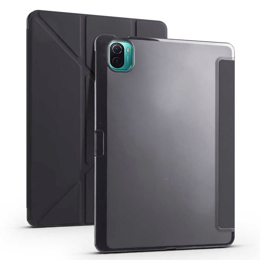 Xiaomi Mi Pad 5 Kılıf Zore Tri Folding Kalem Bölmeli Standlı Kılıf Siyah
