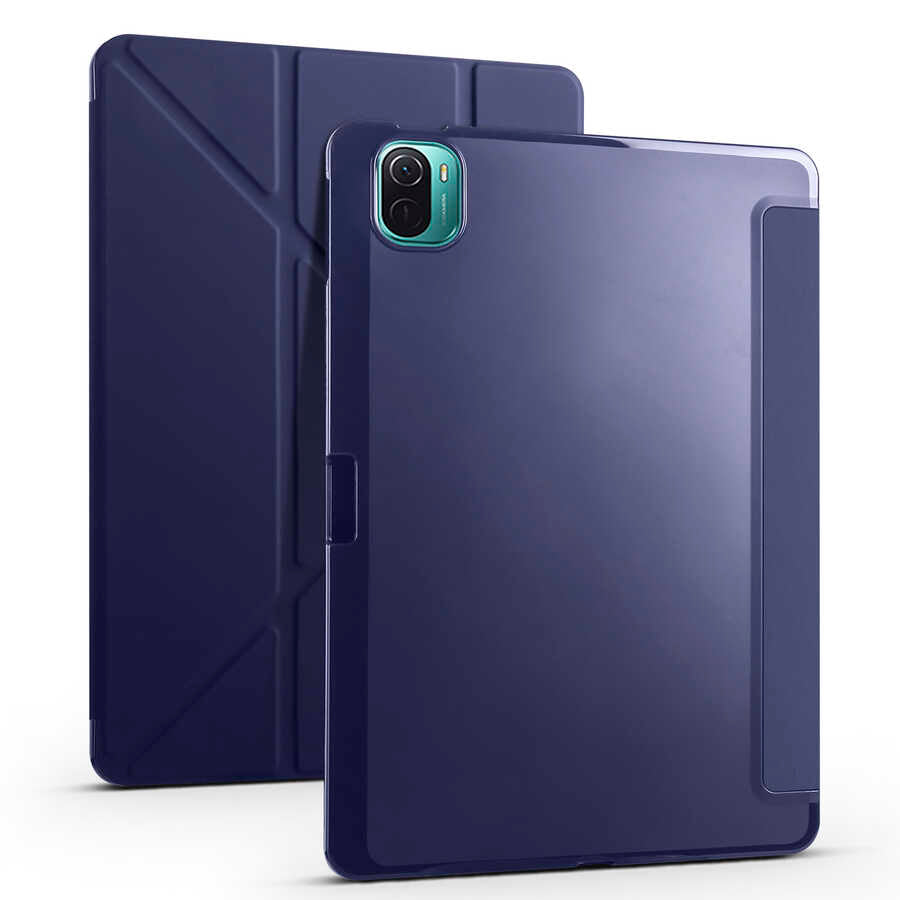 Xiaomi Mi Pad 5 Kılıf Zore Tri Folding Kalem Bölmeli Standlı Kılıf Lacivert