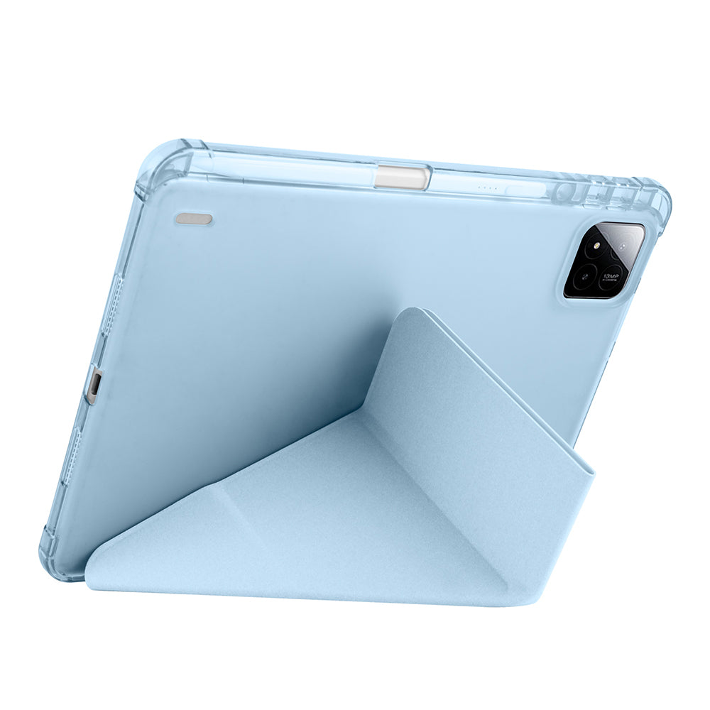 Xiaomi Pad 7 Kılıf Zore Tri Folding Kalem Bölmeli Standlı Kılıf Rose Gold