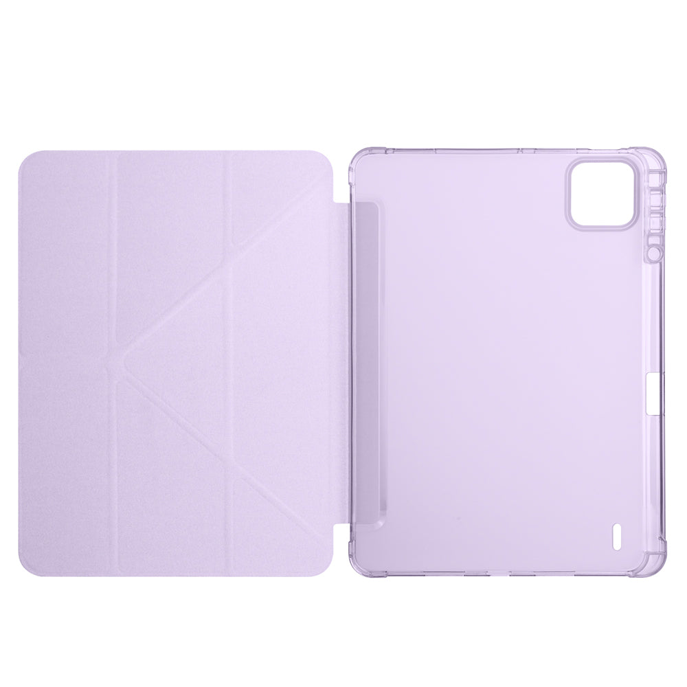 Xiaomi Pad 7 Kılıf Zore Tri Folding Kalem Bölmeli Standlı Kılıf Rose Gold