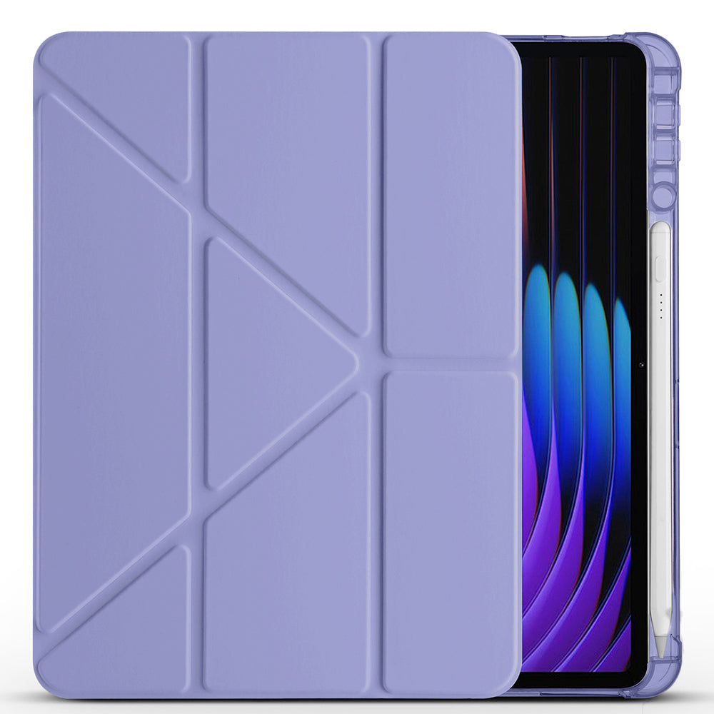 Xiaomi Pad 7 Kılıf Zore Tri Folding Kalem Bölmeli Standlı Kılıf Mor