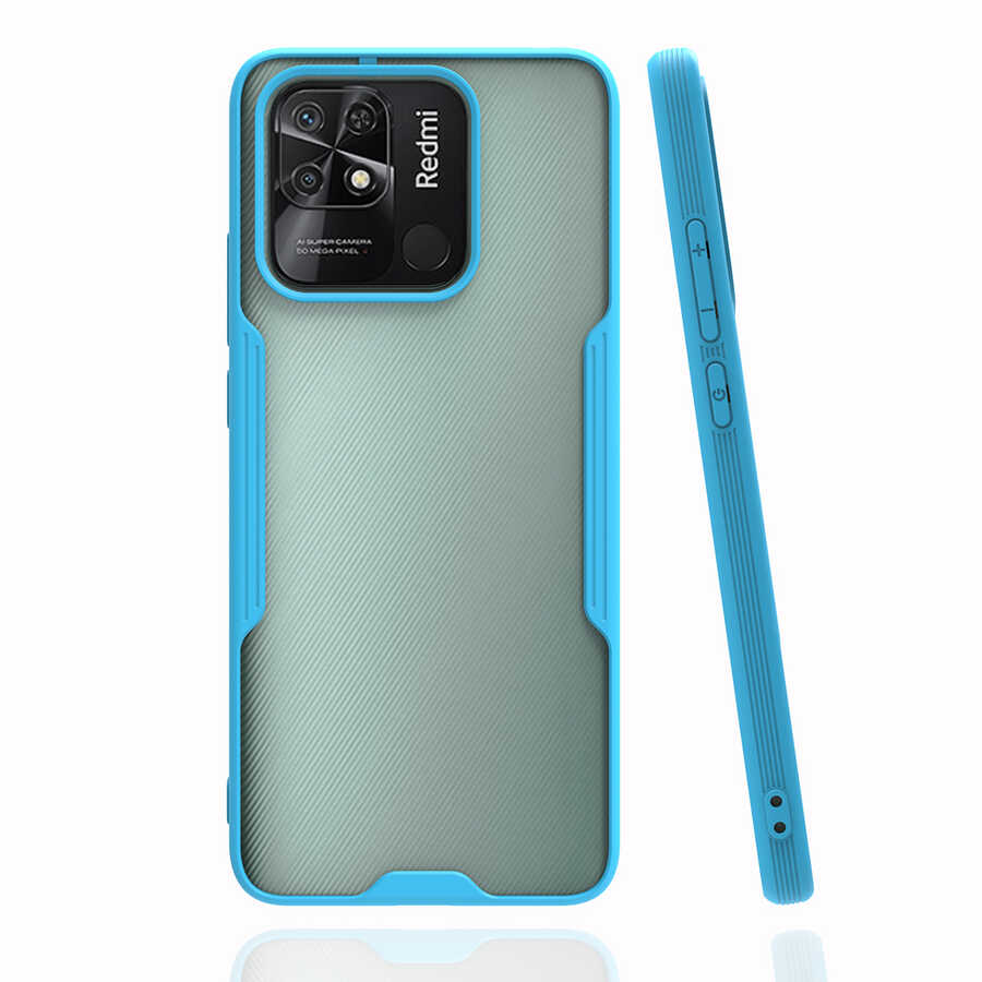 Xiaomi Poco C40 Kılıf Zore Parfe Kapak Mavi