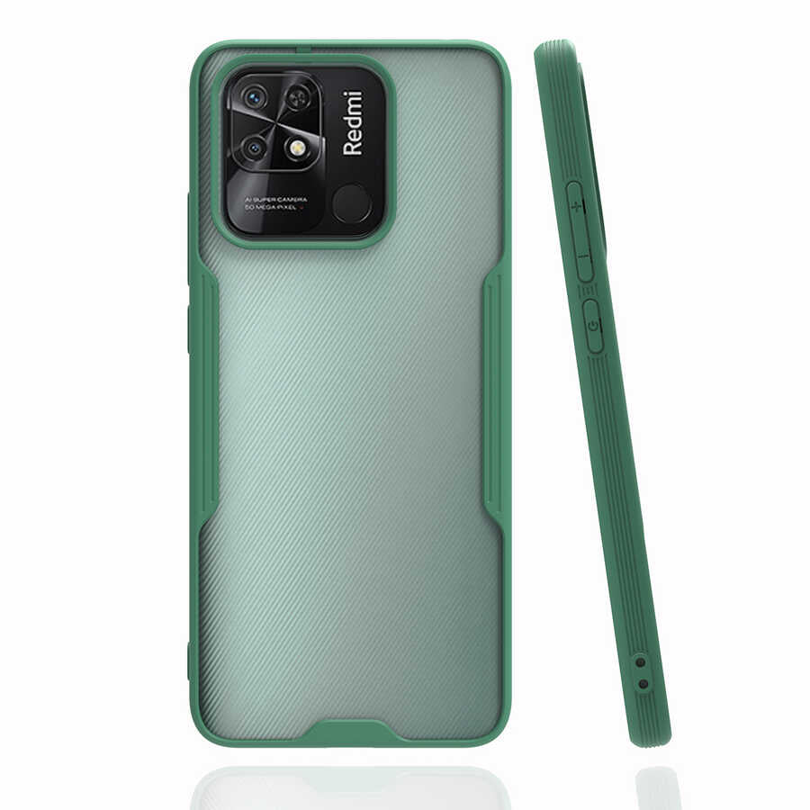 Xiaomi Poco C40 Kılıf Zore Parfe Kapak Koyu Yeşil