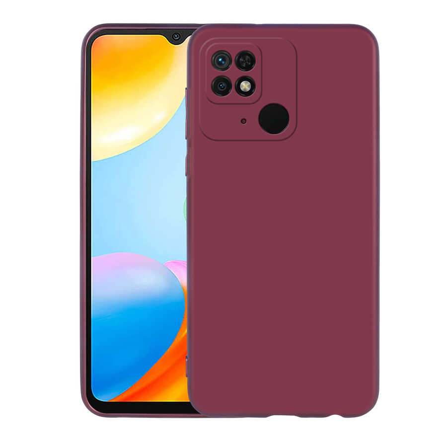 Xiaomi Poco C40 Kılıf Zore Premier Silikon Kapak Mürdüm