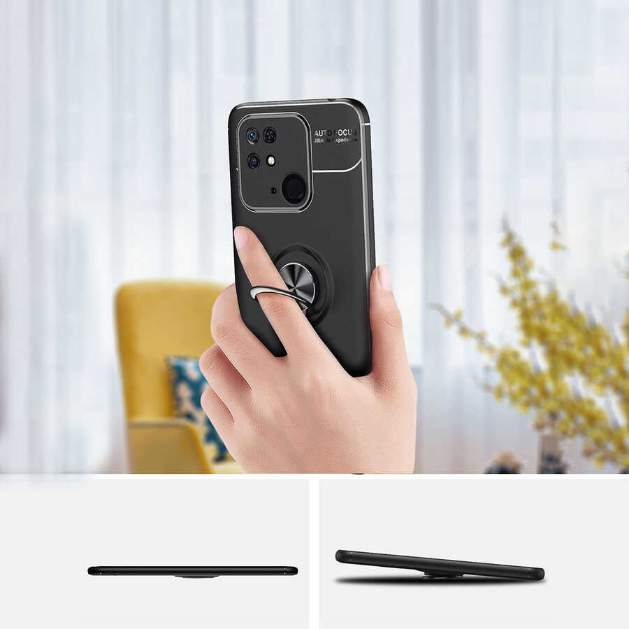 Xiaomi Poco C40 Kılıf Zore Ravel Silikon Kapak Siyah