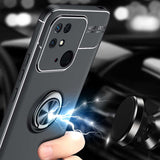 Xiaomi Poco C40 Kılıf Zore Ravel Silikon Kapak Siyah-Mavi