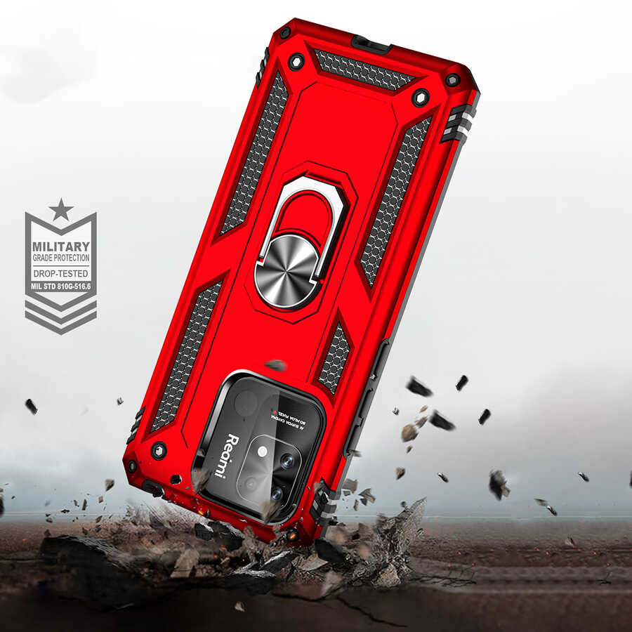 Xiaomi Poco C40 Kılıf Zore Vega Kapak Kırmızı