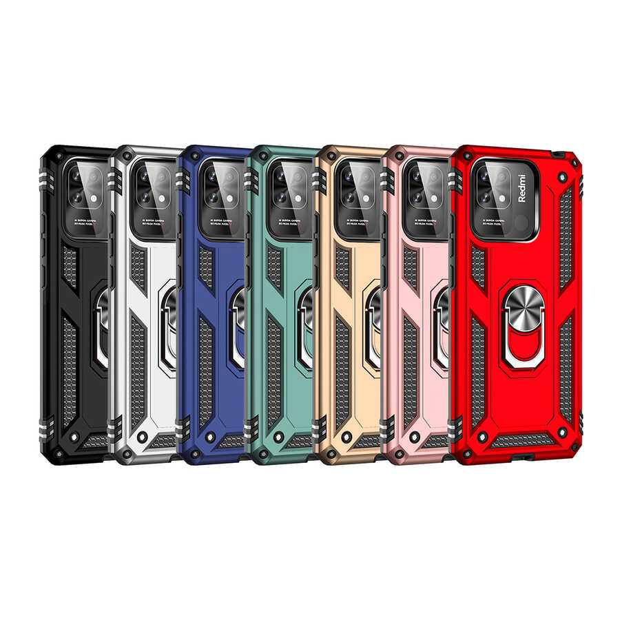 Xiaomi Poco C40 Kılıf Zore Vega Kapak Kırmızı