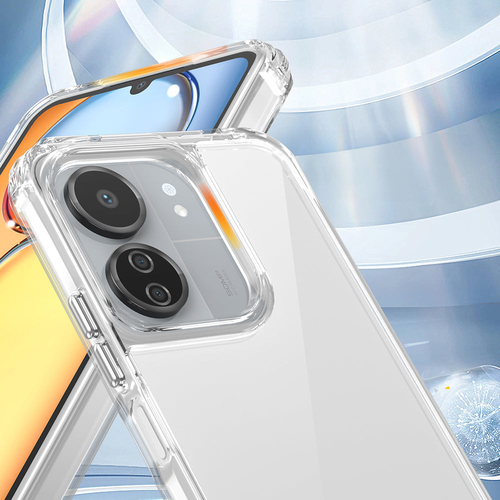 Xiaomi Poco C65 Kılıf Airbagli Takılabilir Askı Aparatlı Zore Snap Silikon Kapak Şeffaf