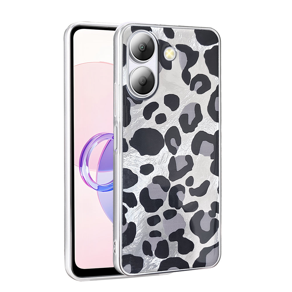 Xiaomi Poco C65 Kılıf Desenli Zore Mep Kapak Gri Leopar