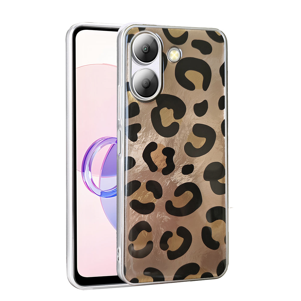 Xiaomi Poco C65 Kılıf Desenli Zore Mep Kapak Gold Leopar