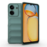 Xiaomi Poco C65 Kılıf Esnek TPU Oyuklu Arka Yüzey Tasarımlı Zore Etnik Silikon Kapak Koyu Yeşil