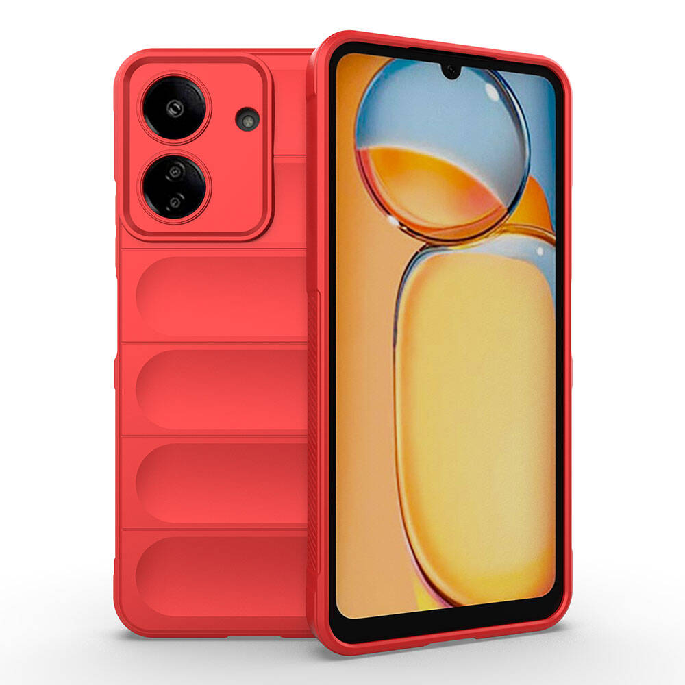 Xiaomi Poco C65 Kılıf Esnek TPU Oyuklu Arka Yüzey Tasarımlı Zore Etnik Silikon Kapak Siyah