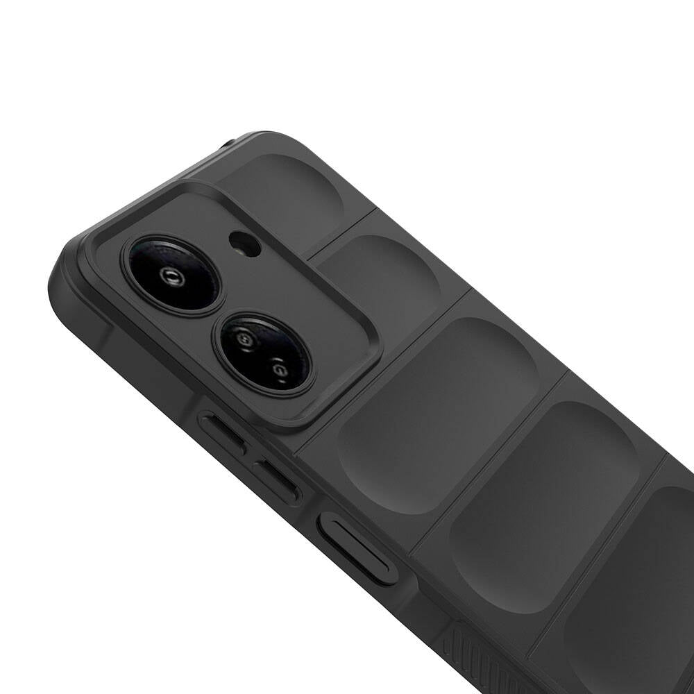 Xiaomi Poco C65 Kılıf Esnek TPU Oyuklu Arka Yüzey Tasarımlı Zore Etnik Silikon Kapak Lacivert