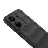 Xiaomi Poco C65 Kılıf Esnek TPU Oyuklu Arka Yüzey Tasarımlı Zore Etnik Silikon Kapak Lacivert