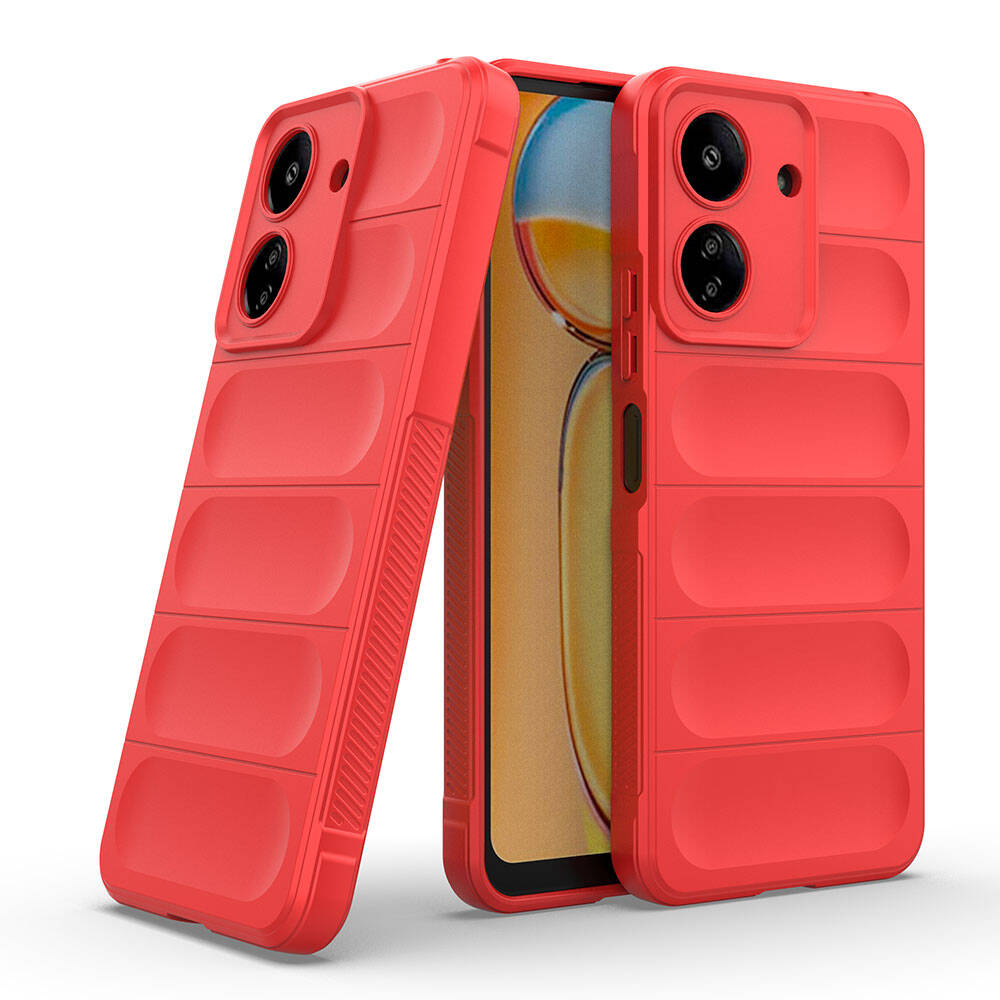 Xiaomi Poco C65 Kılıf Esnek TPU Oyuklu Arka Yüzey Tasarımlı Zore Etnik Silikon Kapak Koyu Yeşil