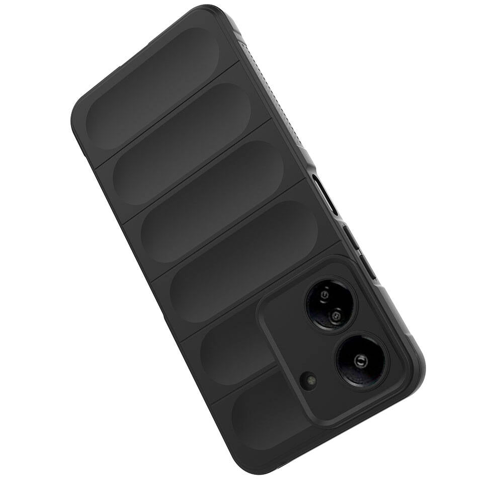 Xiaomi Poco C65 Kılıf Esnek TPU Oyuklu Arka Yüzey Tasarımlı Zore Etnik Silikon Kapak Koyu Yeşil