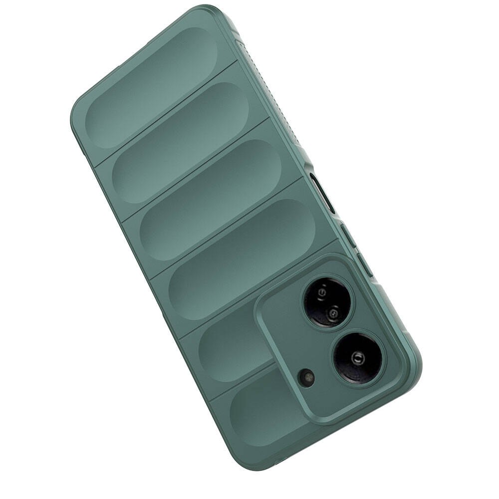 Xiaomi Poco C65 Kılıf Esnek TPU Oyuklu Arka Yüzey Tasarımlı Zore Etnik Silikon Kapak Kırmızı