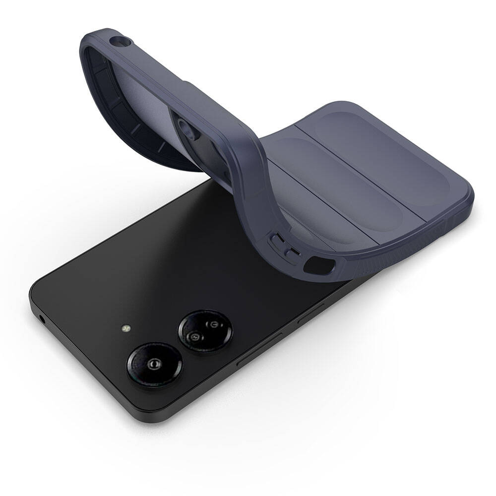 Xiaomi Poco C65 Kılıf Esnek TPU Oyuklu Arka Yüzey Tasarımlı Zore Etnik Silikon Kapak Lacivert