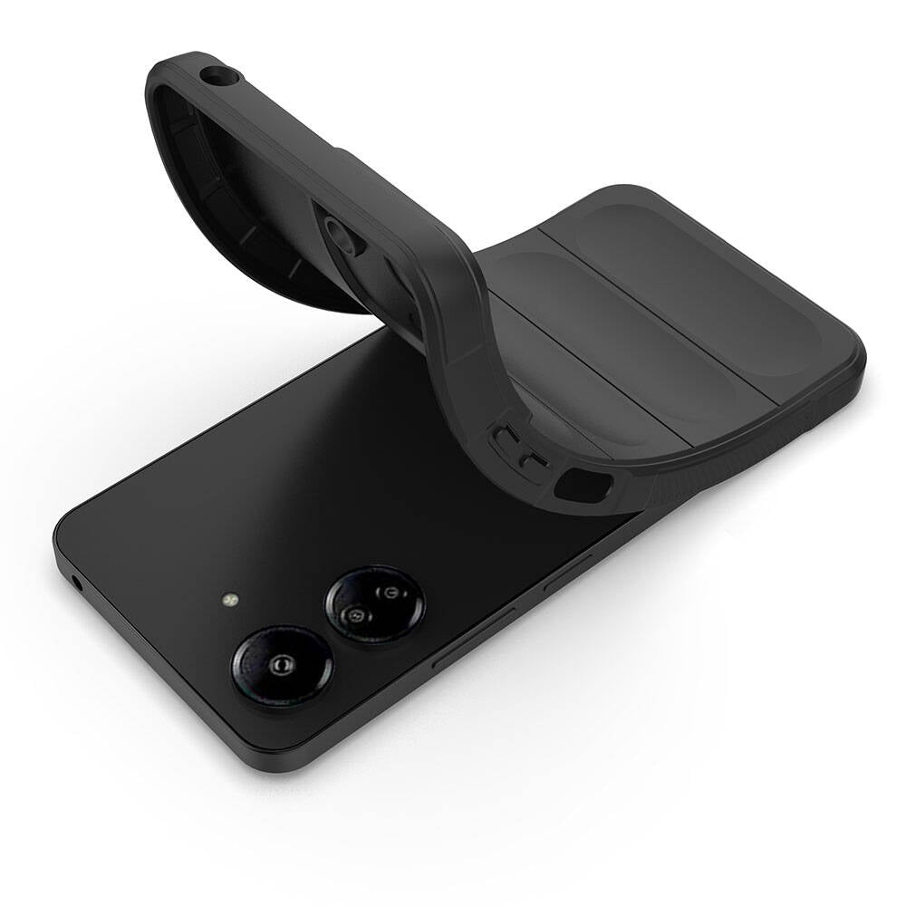 Xiaomi Poco C65 Kılıf Esnek TPU Oyuklu Arka Yüzey Tasarımlı Zore Etnik Silikon Kapak Koyu Yeşil