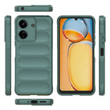 Xiaomi Poco C65 Kılıf Esnek TPU Oyuklu Arka Yüzey Tasarımlı Zore Etnik Silikon Kapak Koyu Yeşil