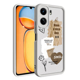 Xiaomi Poco C65 Kılıf Kamera Korumalı Baskılı Arka Yüzey Zore Klas Kapak Beyaz