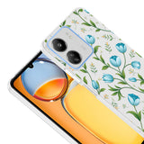 Xiaomi Poco C65 Kılıf Kamera Korumalı Desenli Zore Klip Kapak Mavi Lale