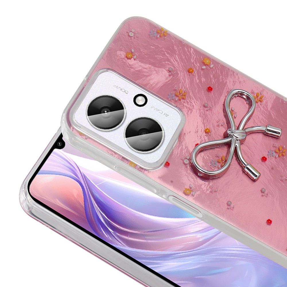Xiaomi Poco C65 Kılıf Kamera Korumalı Figürlü Zore Ponti Silikon Kapak Açık Pembe