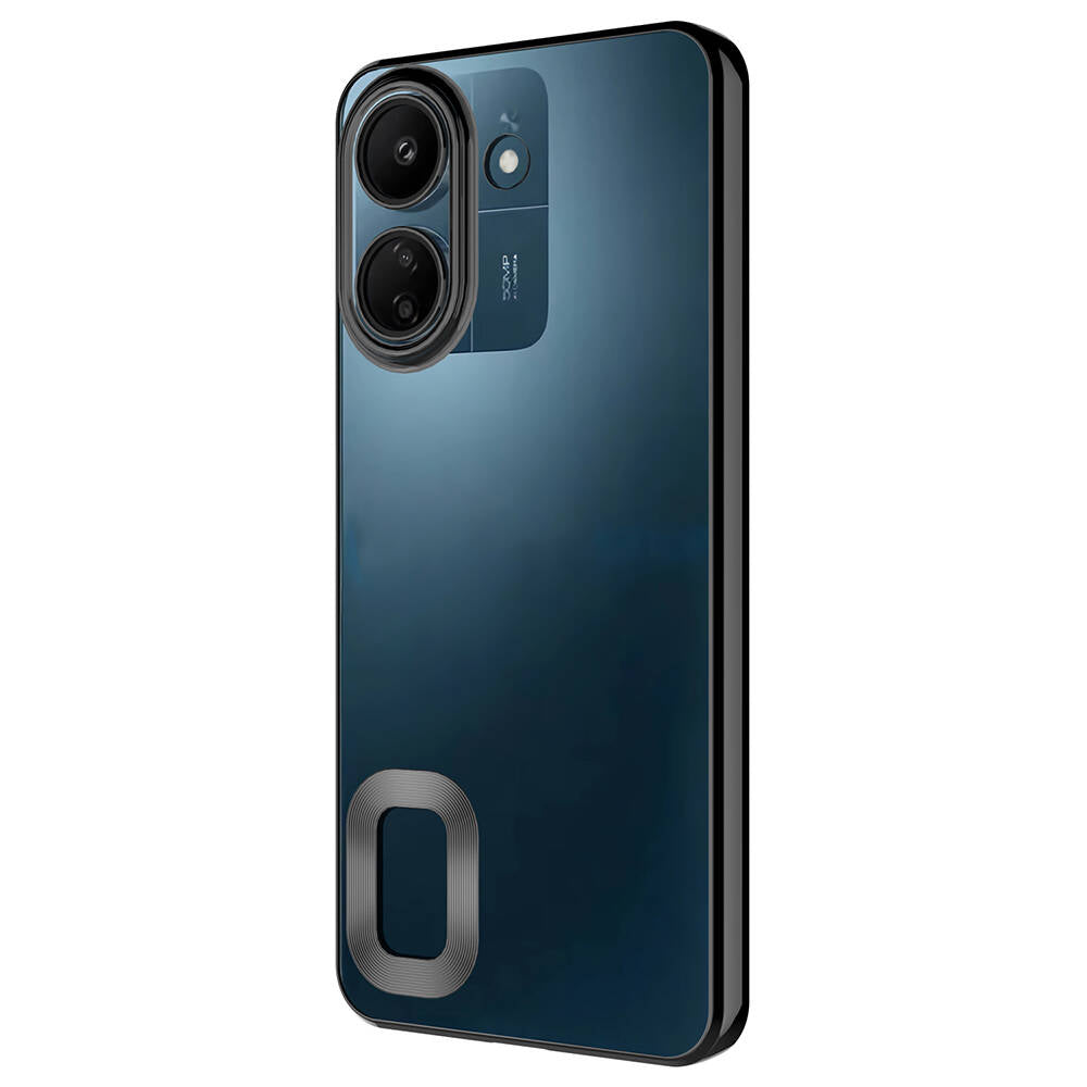Xiaomi Poco C65 Kılıf Kamera Korumalı Logo Gösteren Zore Omega Kapak Gold