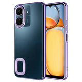 Xiaomi Poco C65 Kılıf Kamera Korumalı Logo Gösteren Zore Omega Kapak Derin Mor