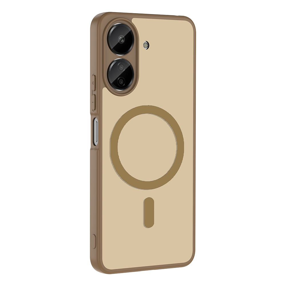 Xiaomi Poco C65 Kılıf M-safe Şarj Özellikli Zore Babet Kapak Kahverengi