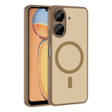 Xiaomi Poco C65 Kılıf M-safe Şarj Özellikli Zore Babet Kapak Kahverengi
