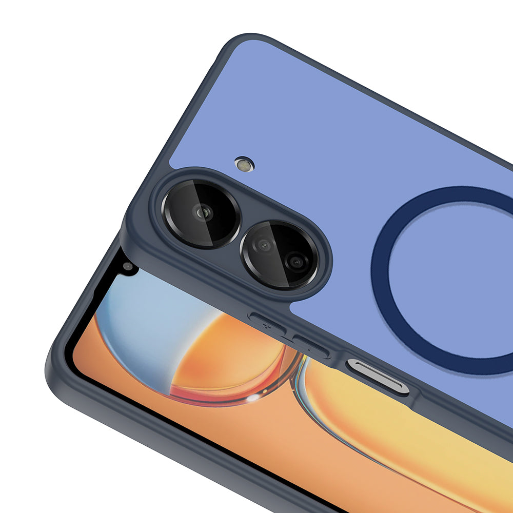Xiaomi Poco C65 Kılıf M-safe Şarj Özellikli Zore Babet Kapak Lacivert
